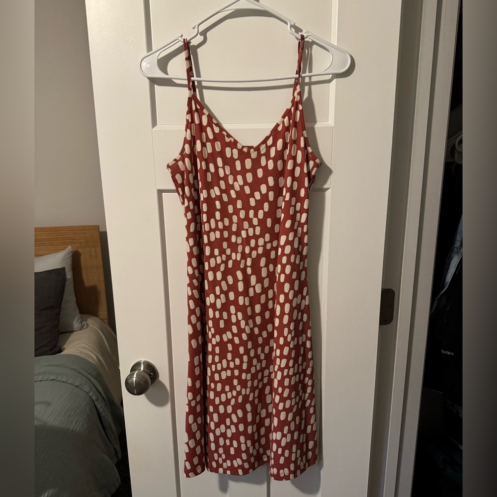 Vero Moda Orange and White Spaghetti Strap Dress